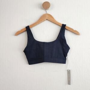 Everlane The Tank Bra Black NWT Supima Cotton Square Neck Tank Bra Size XS